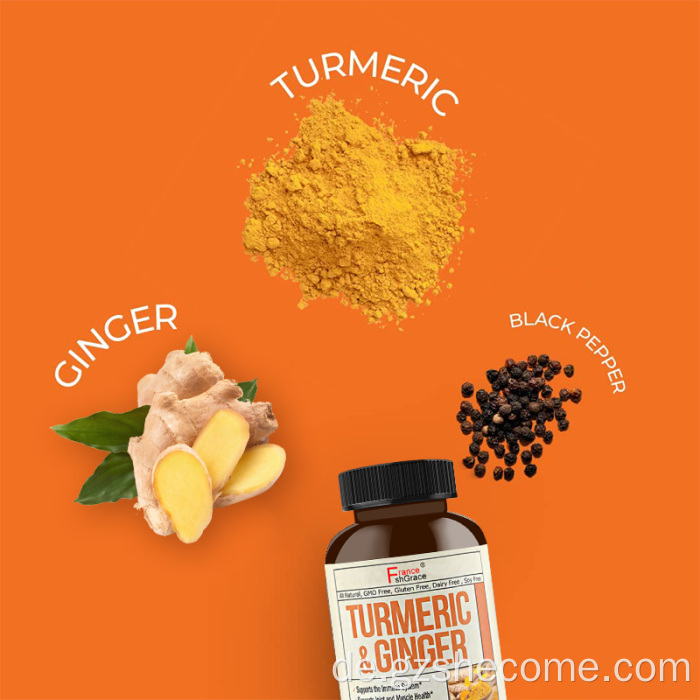 Kurkuma -Ingwerkapseln steigern die Kurkuma -Ergänzung des Gehirns